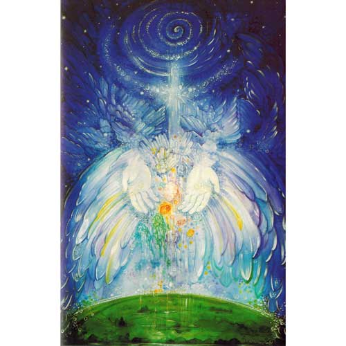 Bilder/Aufkleber / Engelbilder von J. Hildebrandt / Briefkarte Himmlische Gabe