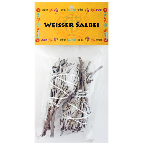 Räucherwerk / Indianisches R&auml;ucherwerk / Salbei weiss gebunden klein  im 2-er Pack