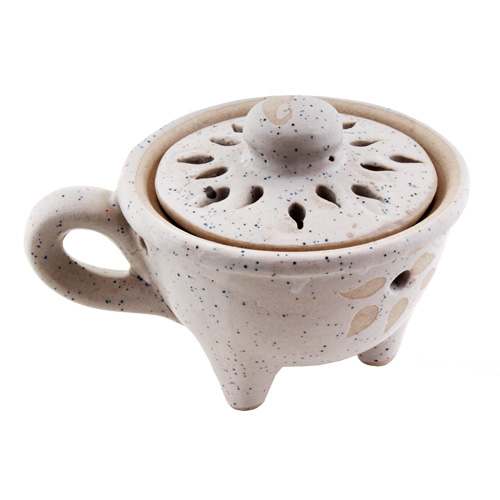 Räucherzubehör / R&auml;uchergef&auml;&szlig;e aus Speckstein und Keramik / Räuchergefäss aus Keramik, ø 11 cm