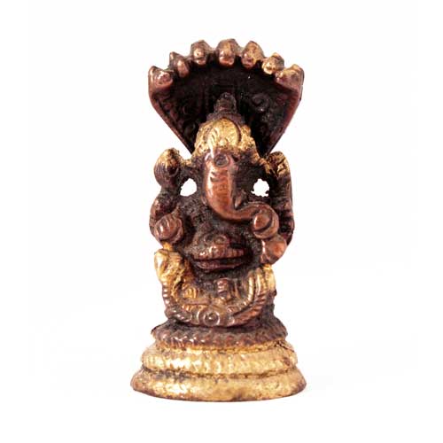 Statuen / Ganesha / Ganesha, sitzend, mit Schlange, 5cm