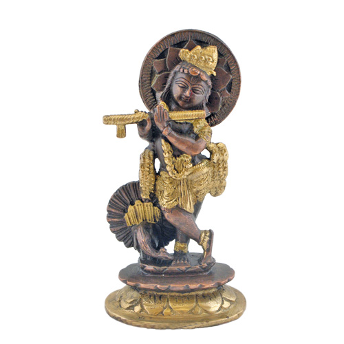 Statuen / Krishna / Krishna mit Pfau, 15cm
