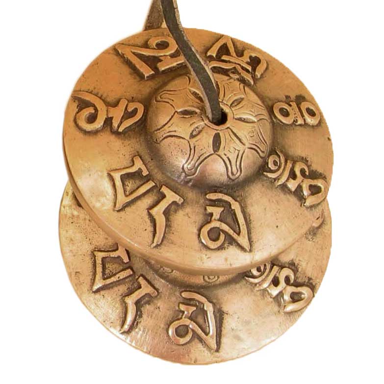 Klangwelten / Zimbeln / Zimbel, mit Gravur (Mantra), gross, ø = 7,5 cm