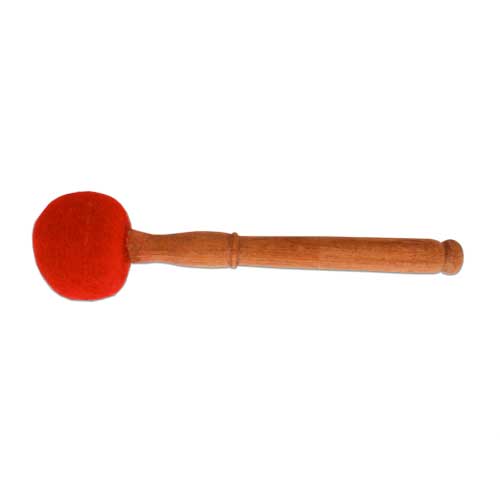 Klangwelten / Zubeh&ouml;r f&uuml;r Klangschalen / Schlegel rot, klein, weich, Länge 23cm