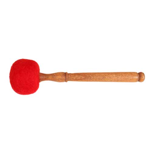 Klangwelten / Zubeh&ouml;r f&uuml;r Klangschalen / Schlegel rot, mittel, weich, Länge 28cm