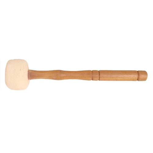 Klangwelten / Zubeh&ouml;r f&uuml;r Klangschalen / Schlegel weiss, groß, hart, Länge 30cm