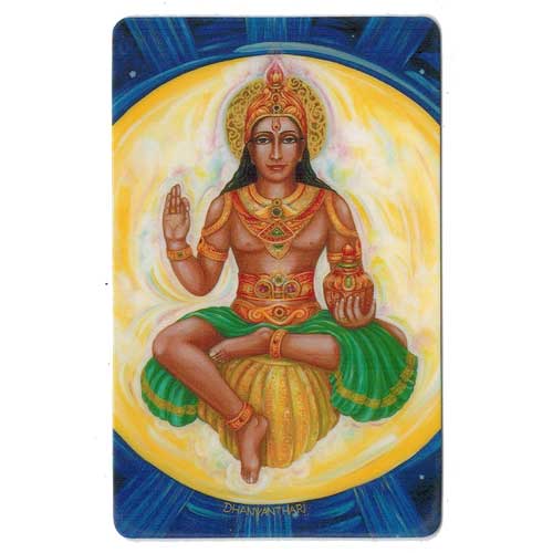 Bilder/Aufkleber / Engelbilder von J. Hildebrandt / Schutzkärtchen Dhanvantari