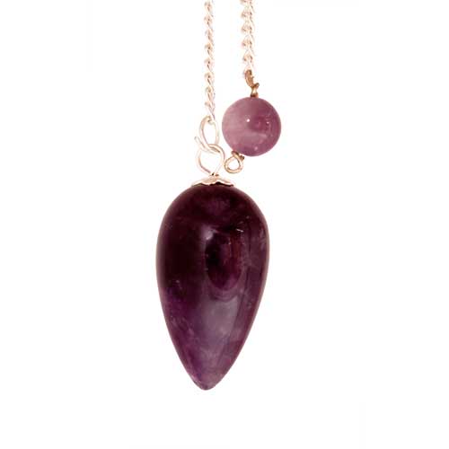 Radiästhesie / Pendel aus Halbedelsteinen / Amethyst klein, Länge: 2,5 cm