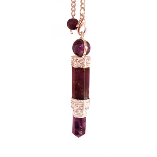Radiästhesie / Pendel aus Halbedelsteinen / Pendel  Atlantis Amethyst, Länge 6 cm