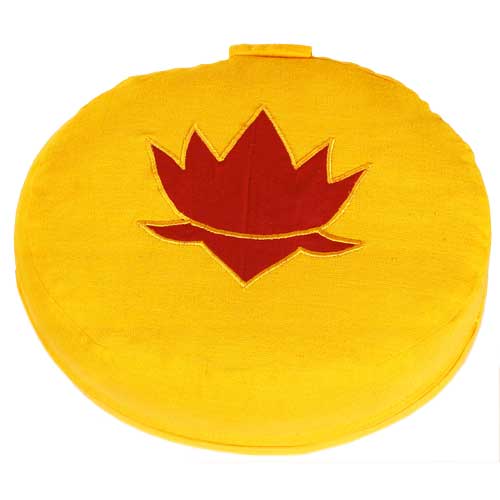 Meditationszubehör / Meditationskissen / Meditaitionskissen, oval, mit Lotus