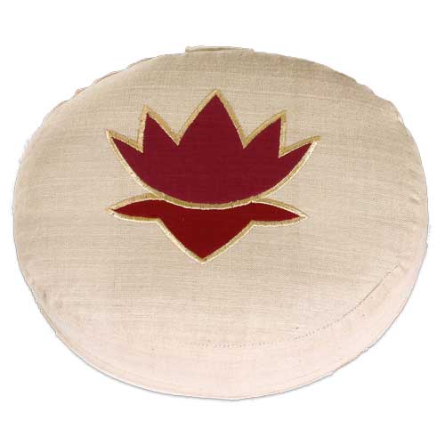 Meditationszubehör / Meditationskissen / Meditationskissen, oval, mit Lotus