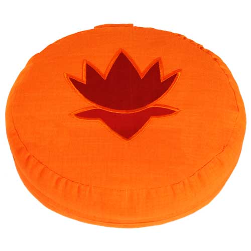 Meditationszubehör / Meditationskissen / Meditationskissen, oval, mit Lotus