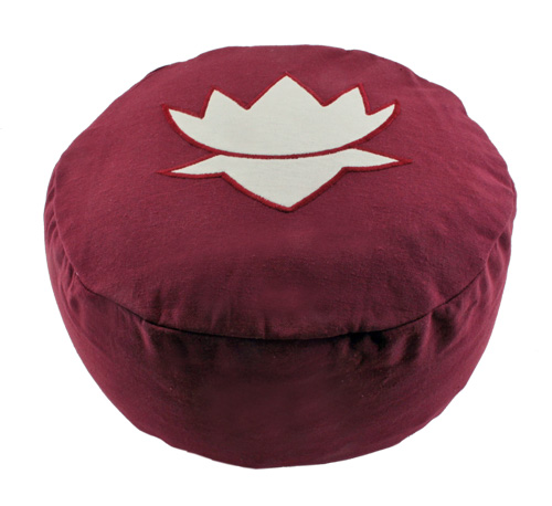 Meditationszubehör / Meditationskissen / Meditationskissen, oval, mit Lotus