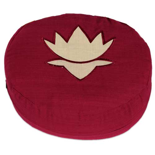 Meditationszubehör / Meditationskissen / Meditationskissen, oval, mit Lotus