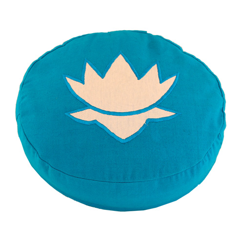 Meditationszubehör / Meditationskissen / Meditationskissen, oval, mit Lotus