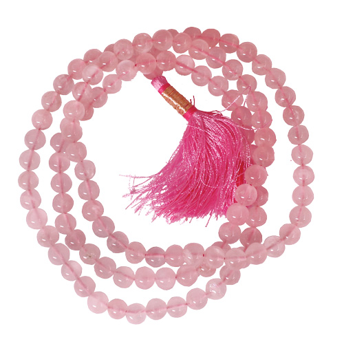 Meditationszubehör / Malas / Rosenquarz Mala, 7 mm