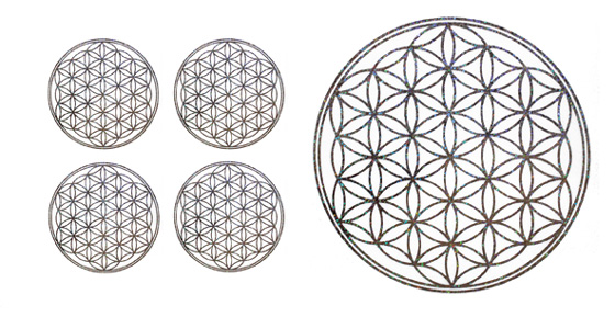 Bilder/Aufkleber / Aufkleber / Blume das Lebens Set mit Glitzer silber