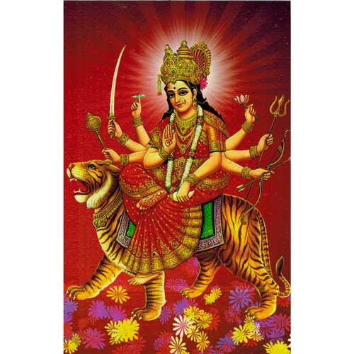 Bilder/Aufkleber / Indische G&ouml;tterpostkarten / Durga