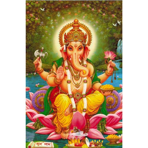 Bilder/Aufkleber / Indische G&ouml;tterpostkarten / Ganesha