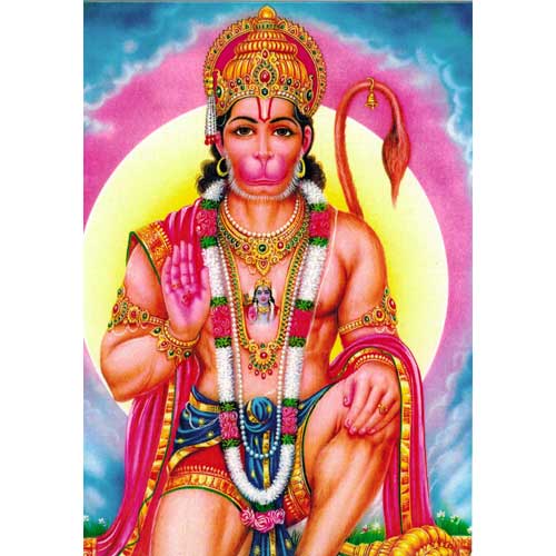 Bilder/Aufkleber / Indische G&ouml;tterpostkarten / Hanuman
