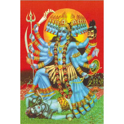 Bilder/Aufkleber / Indische G&ouml;tterpostkarten / Kali