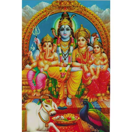 Bilder/Aufkleber / Indische G&ouml;tterpostkarten / Shiva-Parvati